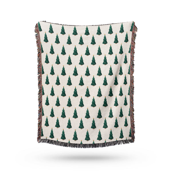 Green Christmas Trees Throw Blanket